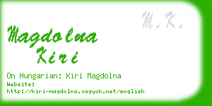 magdolna kiri business card